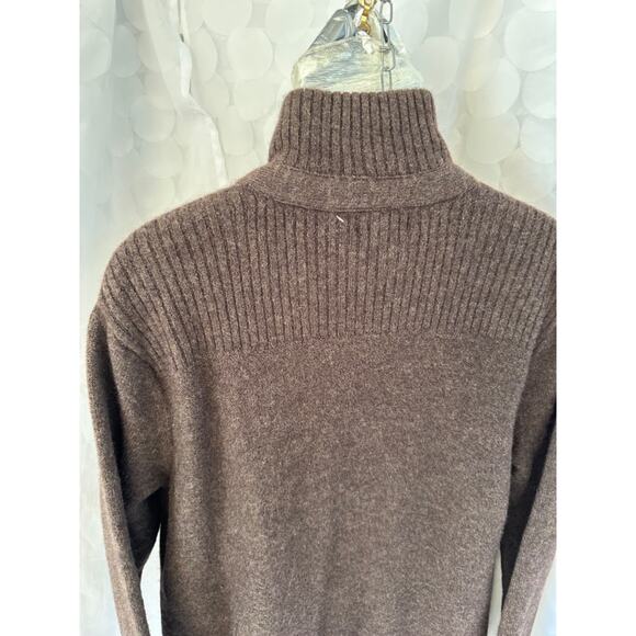 Banana Republic Mens XXL 100% MERINO WOOL Brown full zip Cardigan Sweater CHUNKY - Picture 5 of 9